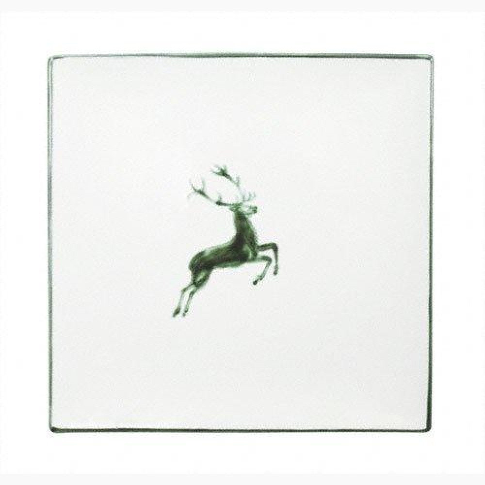 Gmundner Keramik Grüner Hirsch Square place plate 31x31x2.8 cm