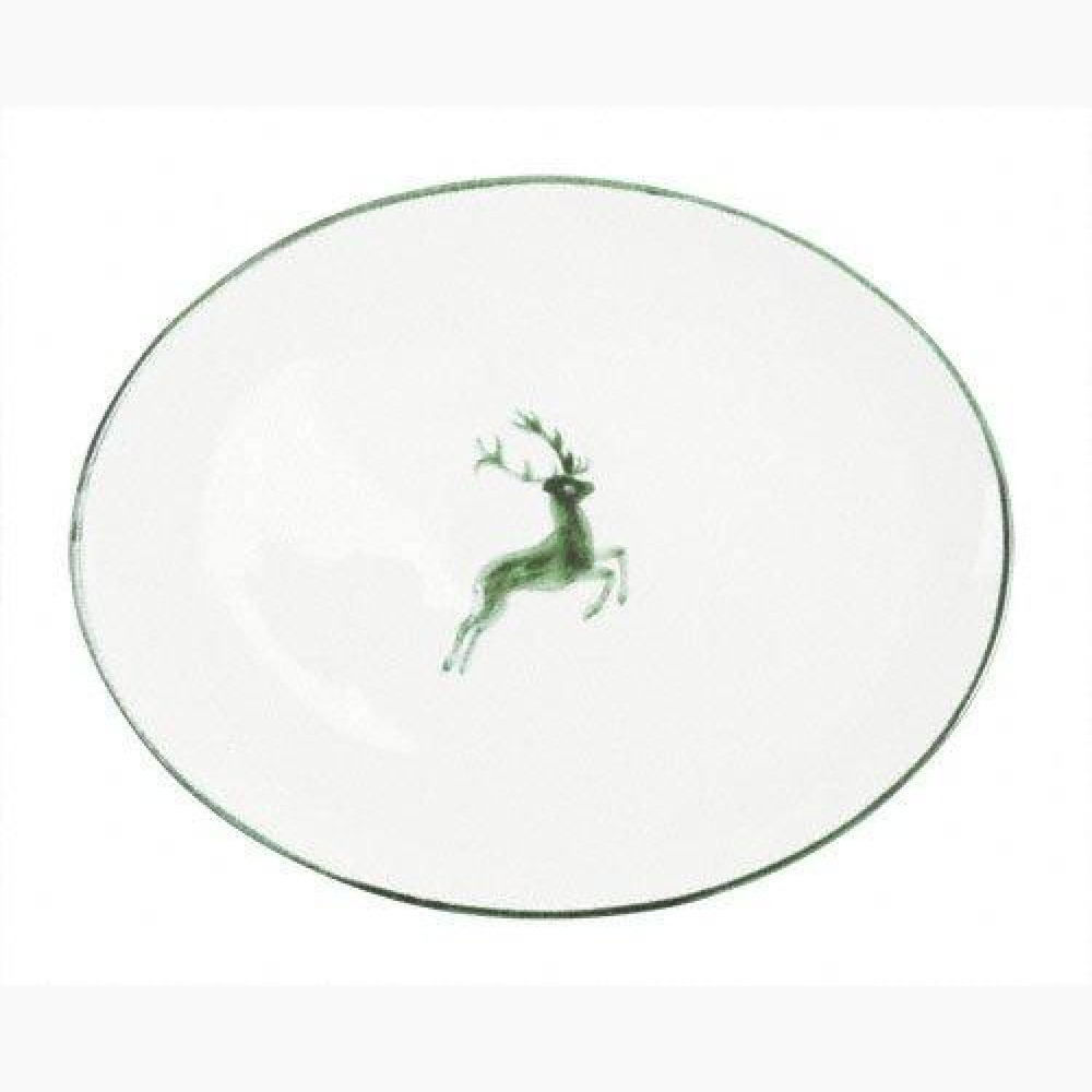 Gmundner Keramik Grüner Hirsch Oval plate 33x26x2.5 cm