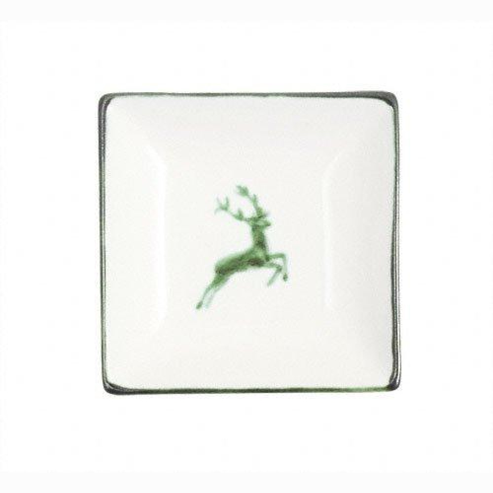 Gmundner Keramik Grüner Hirsch Snackschale 11x11x2,8 cm