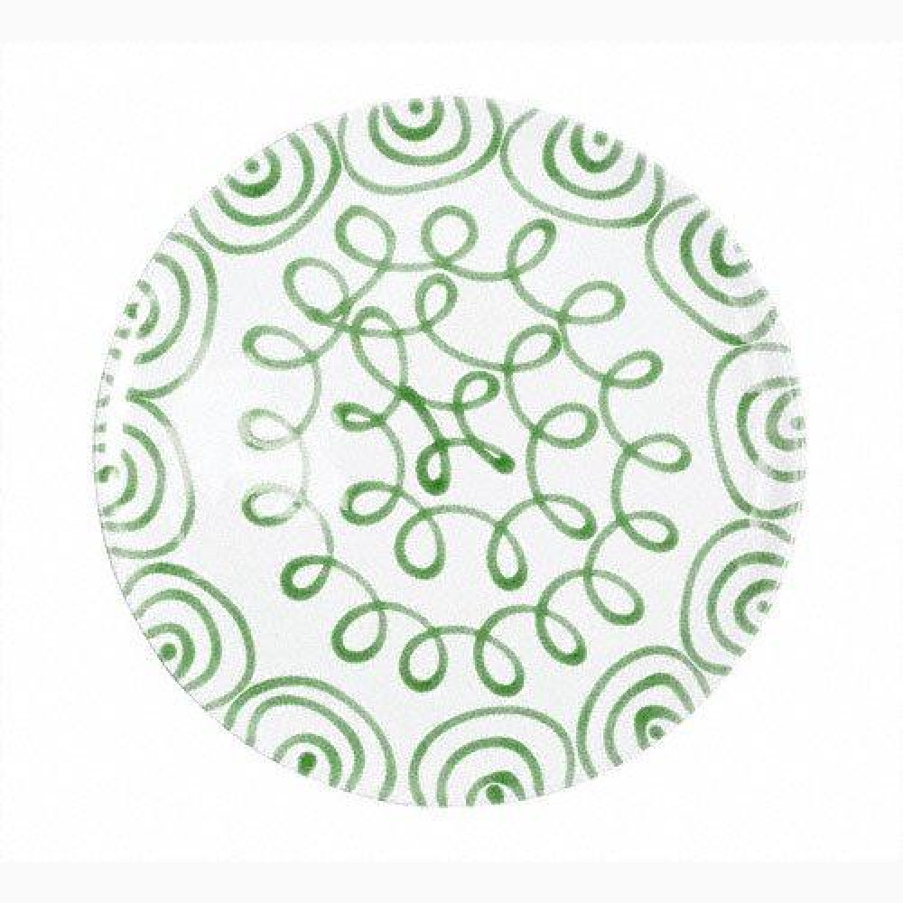 Gmundner Keramik Grüngeflammt Dining Plate Cup d: 28 cm / h: 2.6 cm