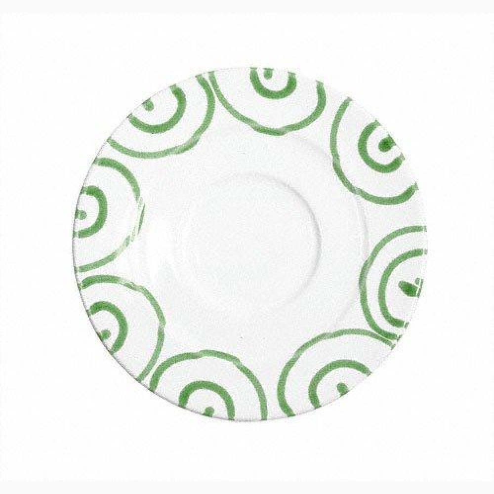 Gmundner Keramik Grüngeflammt Kaffee-Untertasse Gourmet d: 16 cm