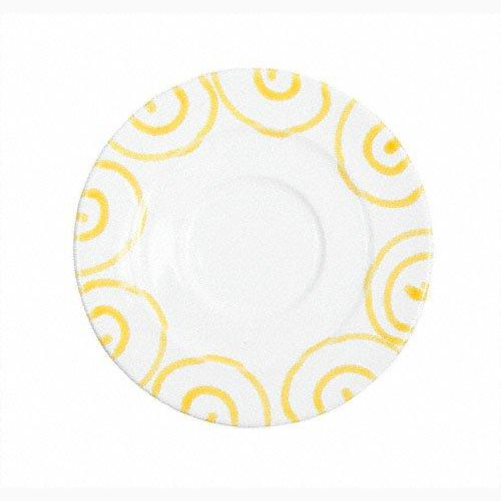 Gmundner Keramik Gelbgeflammt Kaffee-Untertasse Gourmet d: 16 cm