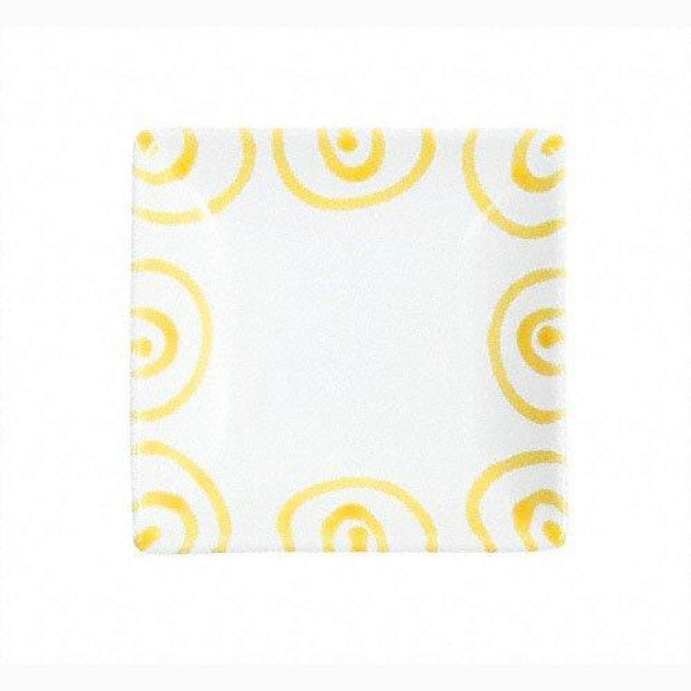 Gmundner Keramik Gelbgeflammt Snackschale 11x11x2,8 cm