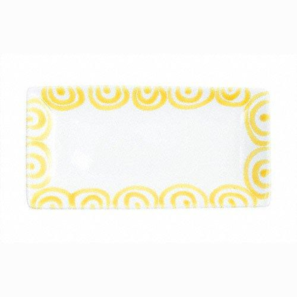 Gmundner Keramik Gelbgeflammt Snack bowl 22x11x2,7 cm