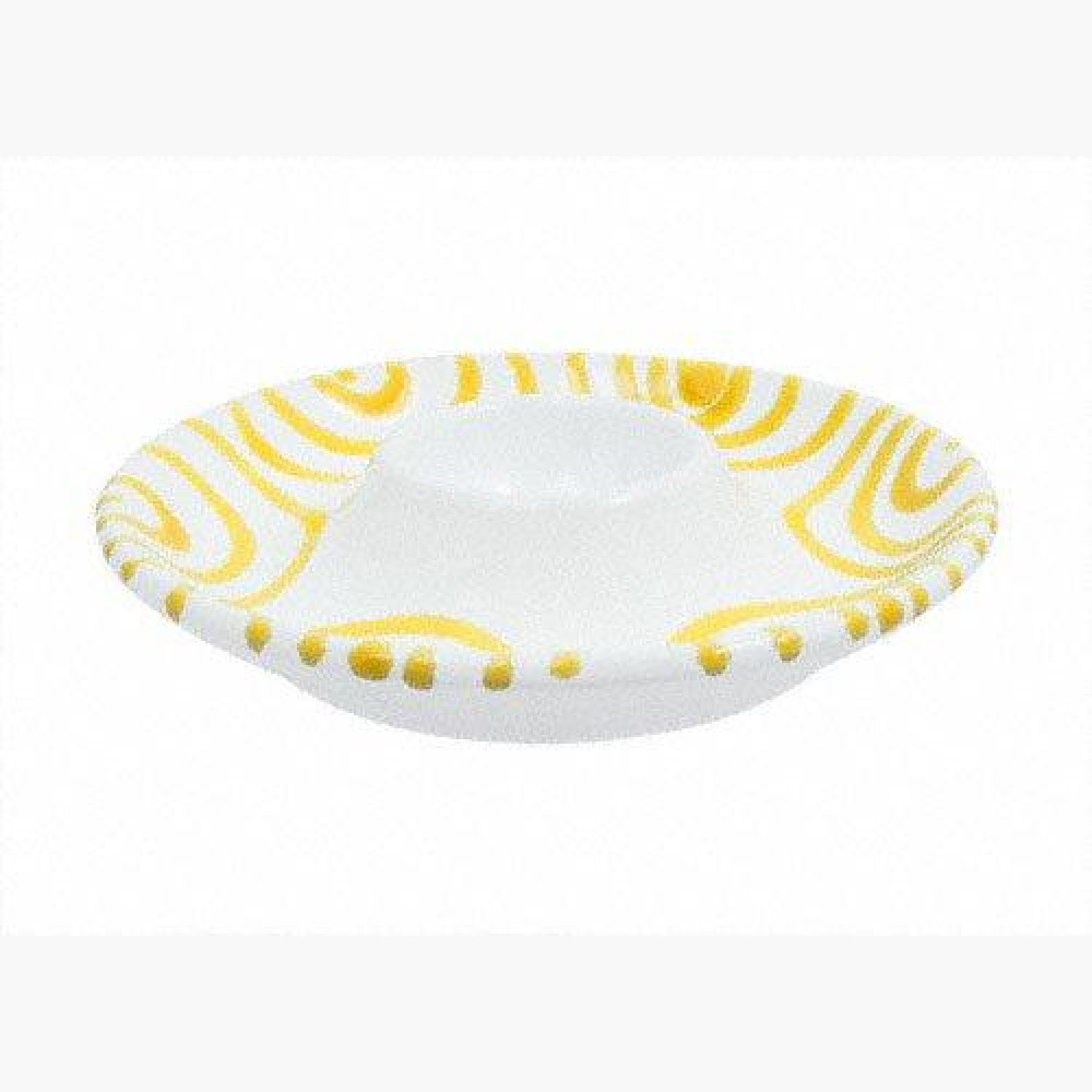 Gmundner Keramik Gelbgeflammt Egg cup smooth d: 12 cm