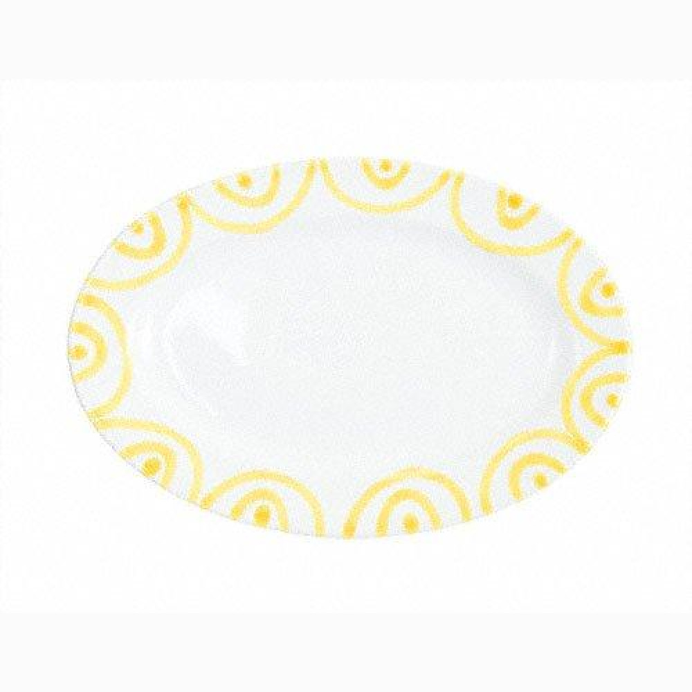 Gmundner керамика Gelbgeflammt Овальная тарелка с флагом Gourmet 21x14x2,1 см