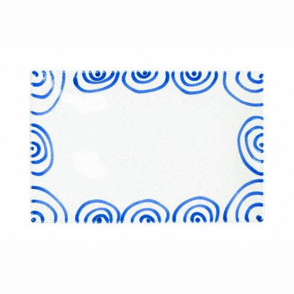 Gmundner Keramik Blaugeflammt Rectangular plate 30x20x2.5 cm