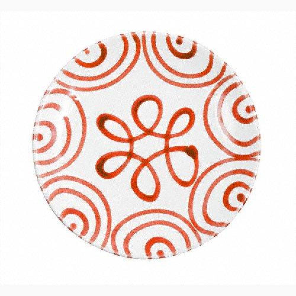 Gmundner Keramik Rotgeflammt Dessertteller / Frühstücksteller Cup d: 20 cm / h: 2,6 cm