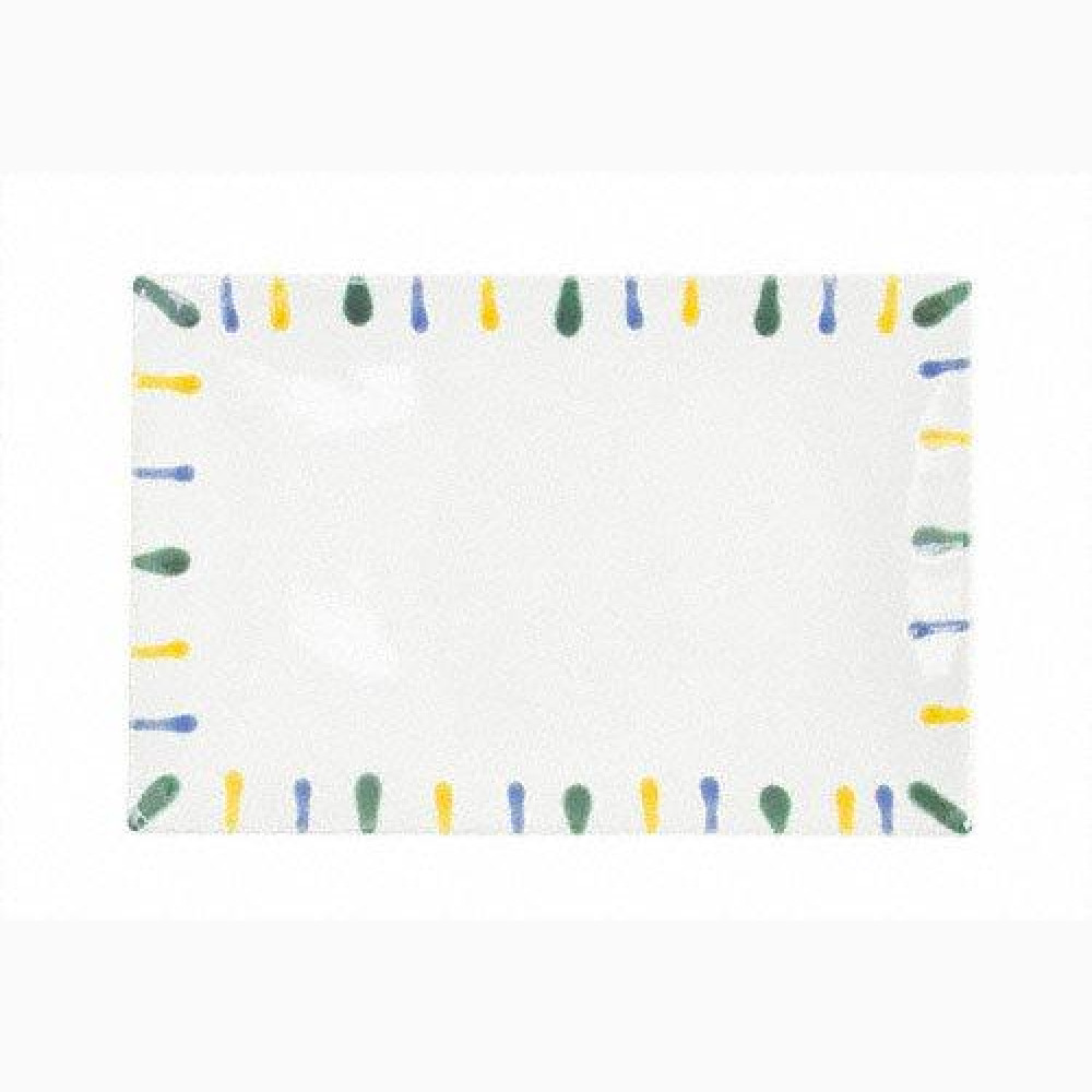 Gmundner Keramik Buntgeflammt Rectangular plate 30x20x2.5 cm