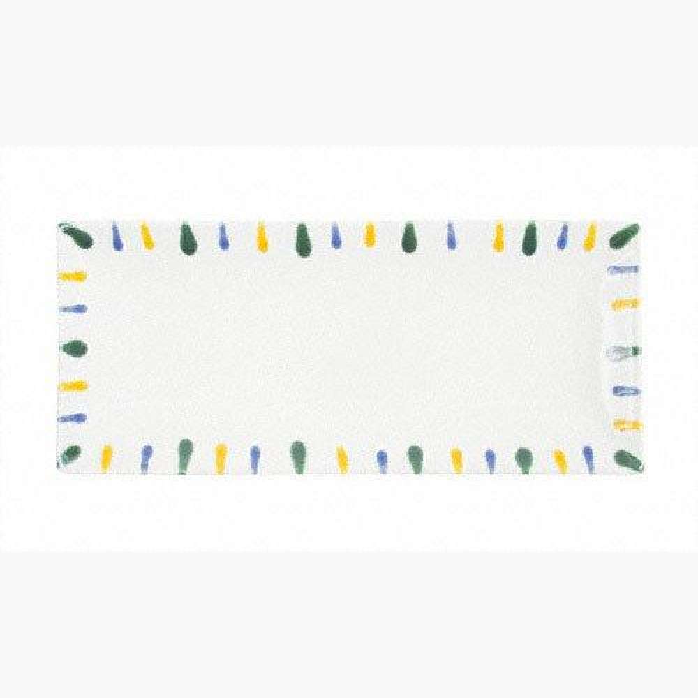 Gmundner Keramik Buntgeflammt Rectangular plate 36x15x2.8 cm