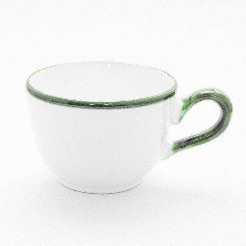 Gmundner Keramik Grüner Rand Kaffee Obertasse glatt 0,19 l
