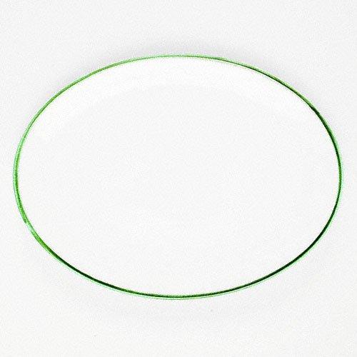 Gmundner Keramik Grüner Rand Oval plate 33x26x2.5 cm