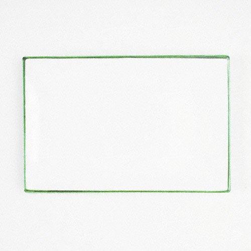 Gmundner Keramik Grüner Rand Rectangular plate 30x20x2.5 cm