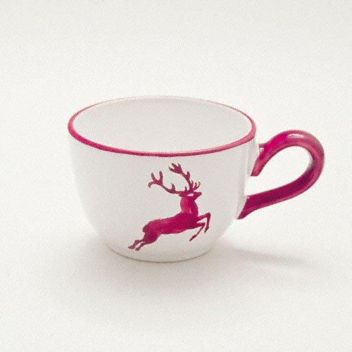 Gmundner Keramik Bordeauxroter Hirsch Kaffee-Obertasse glatt 0,19 L