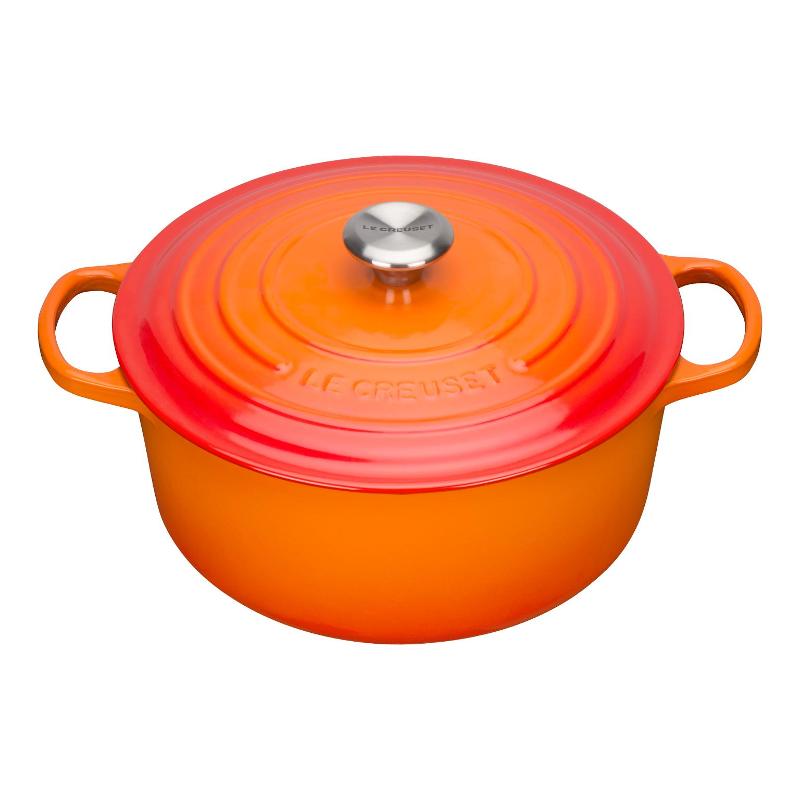 Le Creuset Bräter Signature rund Круглая красная кастрюля для духовки 26 см / 5,3 л