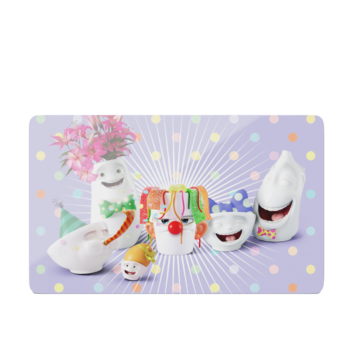 Fiftyeight Products TV Tassen Завтрак доска Happy Happy 23x14 cm